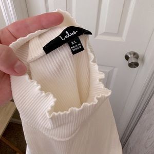 LULUS Ribbed Long-Sleeve Mock Neck Bodysuit